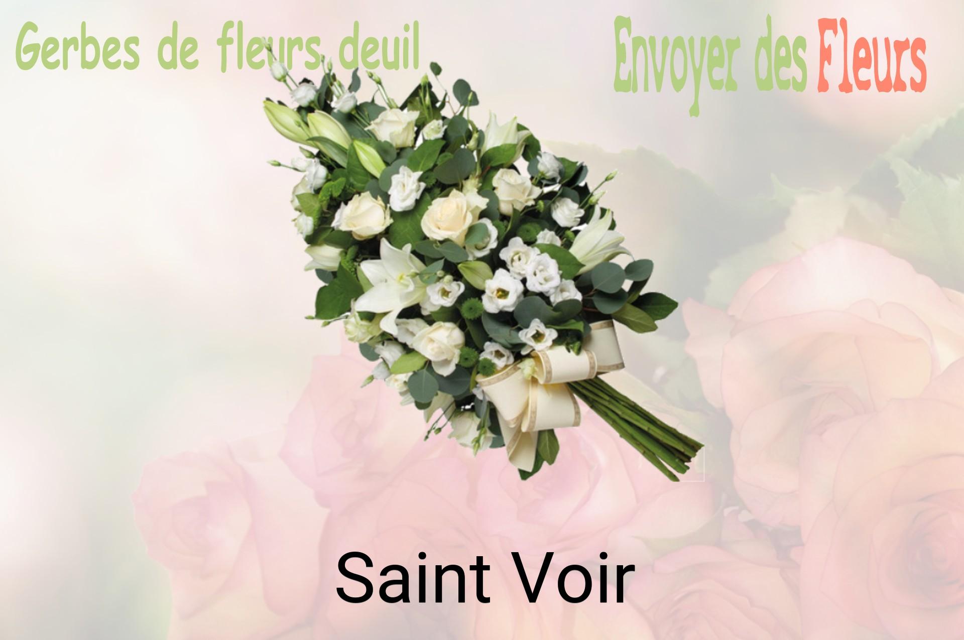 Gerbe de fleurs de deuil livrée à Saint-Voir